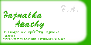 hajnalka apathy business card